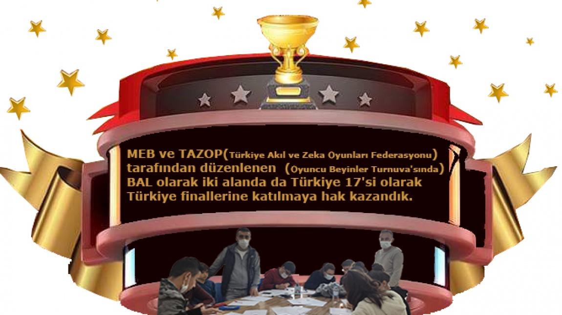 MEB ve TAZOP tarafından düzenlenen Oyuncu Beyinler Turnuva'sında Batman Anadolu Lisesi olarak iki alanda da Türkiye 17'si olduk.
